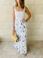 Blue Embroidery Stroll Dress