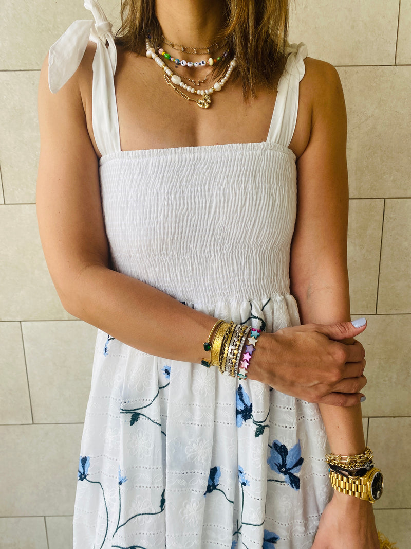 Blue Embroidery Stroll Dress