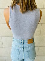 Aqua & Grey Crew Crop Top
