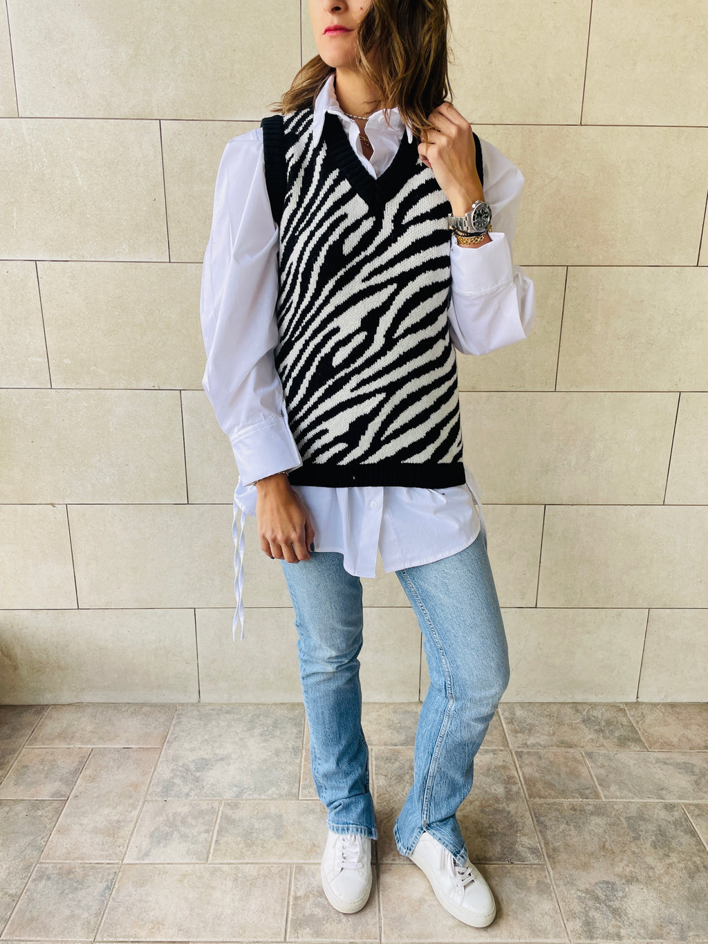 Black Zebra Vest