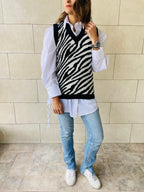 Black Zebra Vest