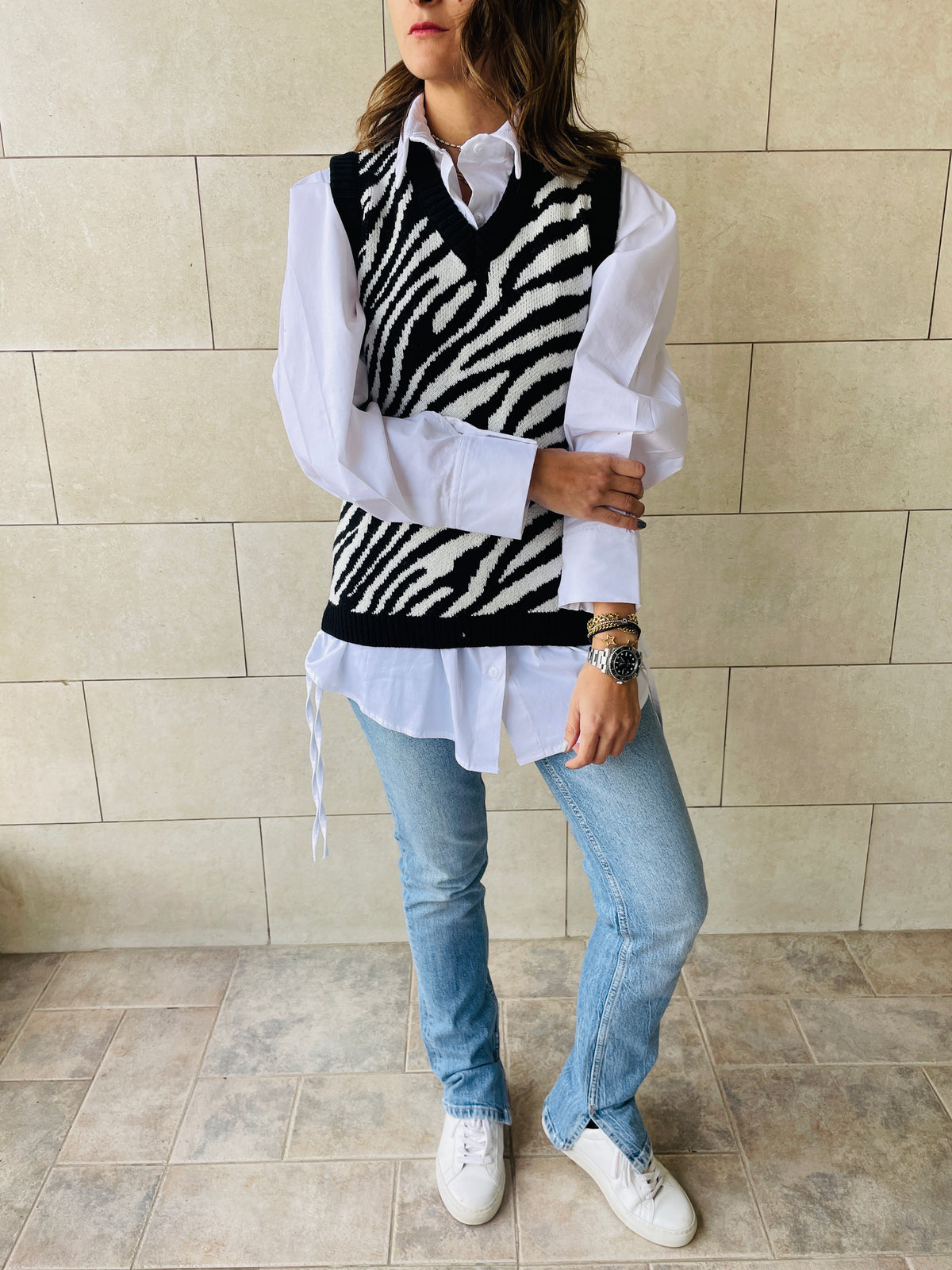 Black Zebra Vest