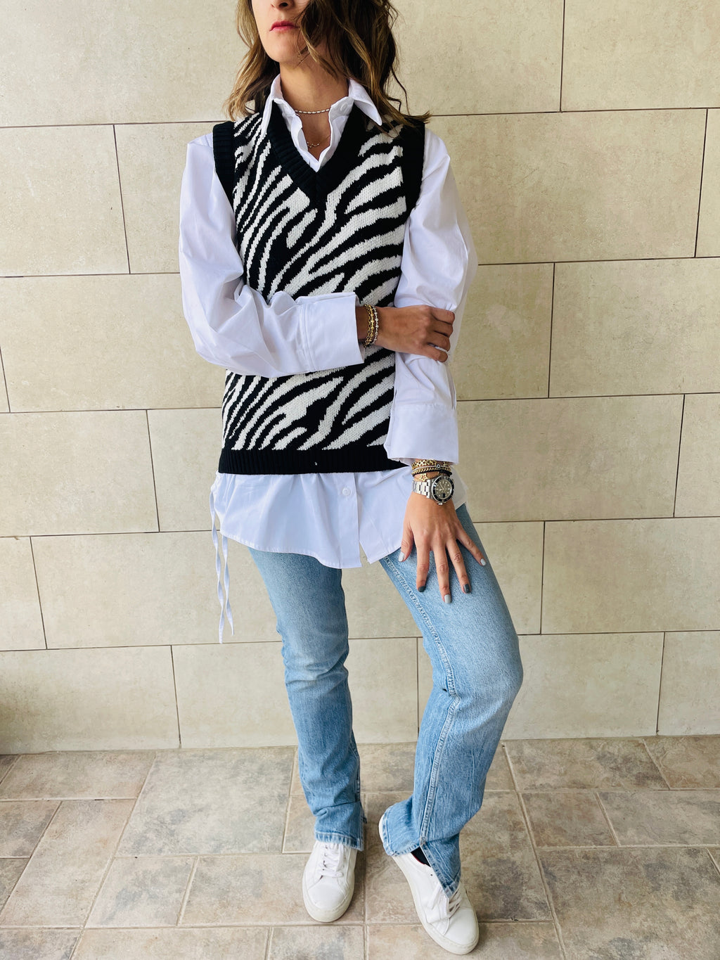 Black Zebra Vest