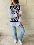 Black Zebra Vest
