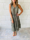 Olive Island Walk Midi Dress