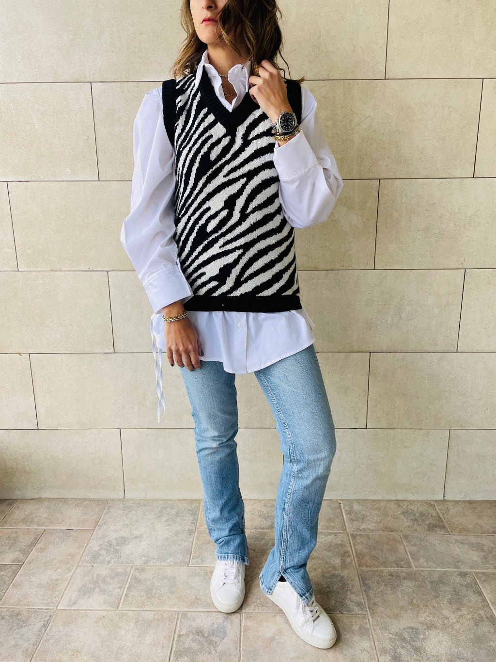 Black Zebra Vest