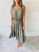 Olive Island Walk Midi Dress