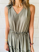 Olive Island Walk Midi Dress