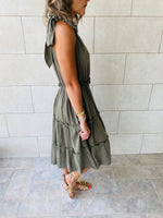 Olive Island Walk Midi Dress