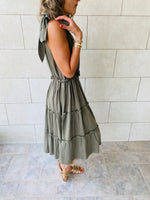 Olive Island Walk Midi Dress