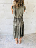 Olive Island Walk Midi Dress