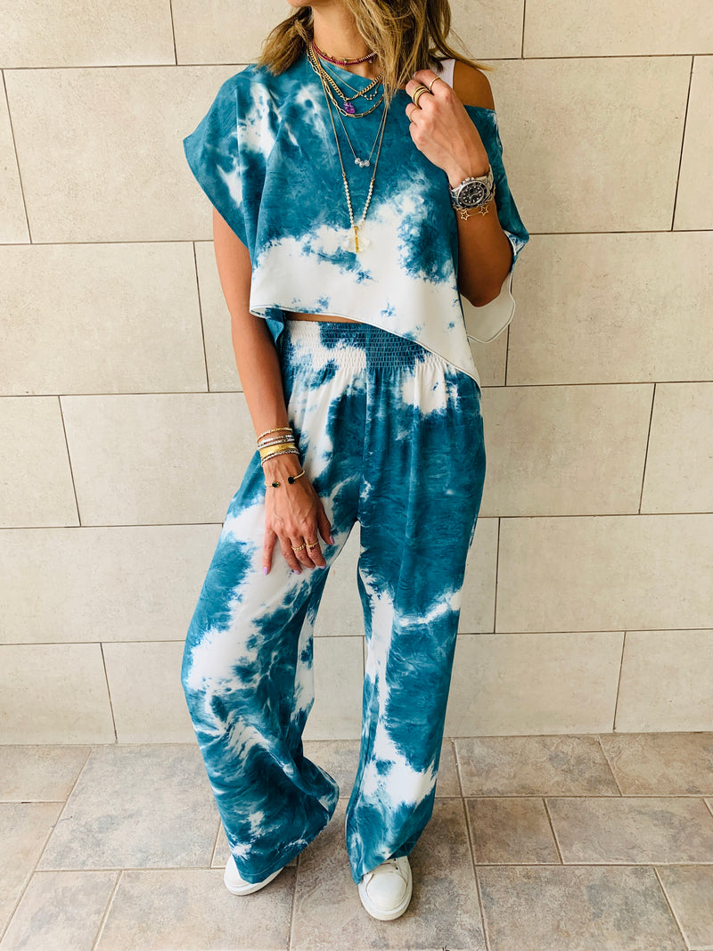 3 Piece Blue Tie Dye Set
