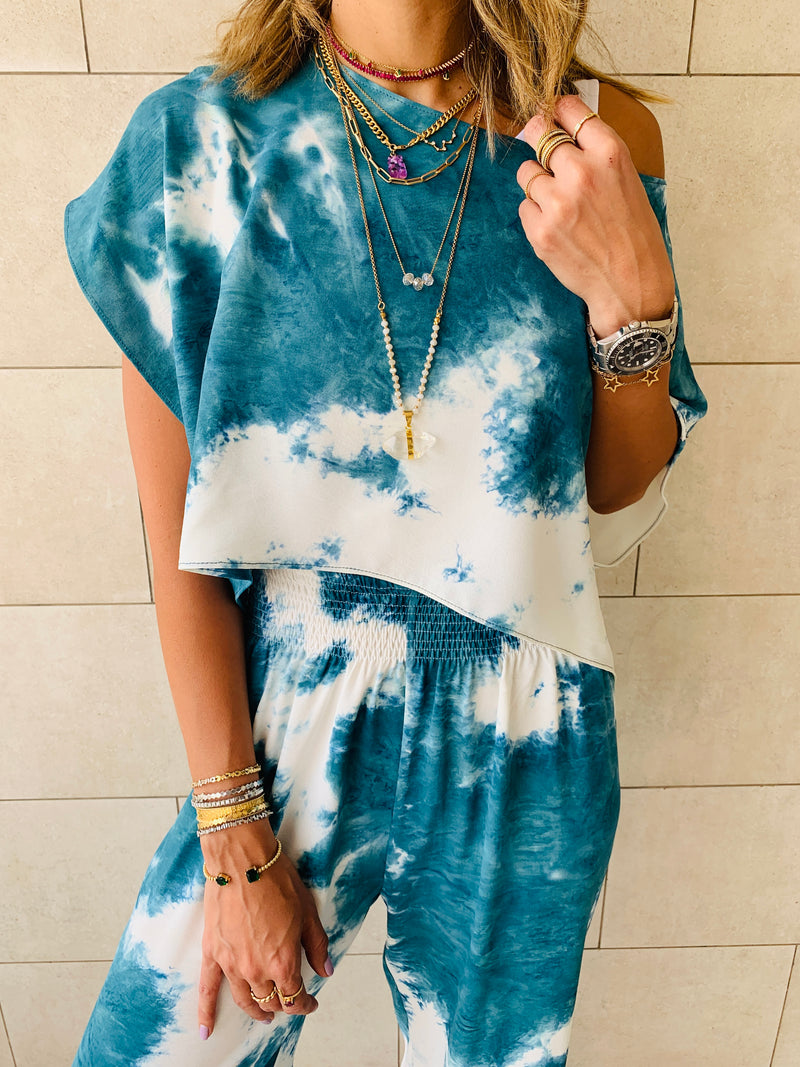 3 Piece Blue Tie Dye Set
