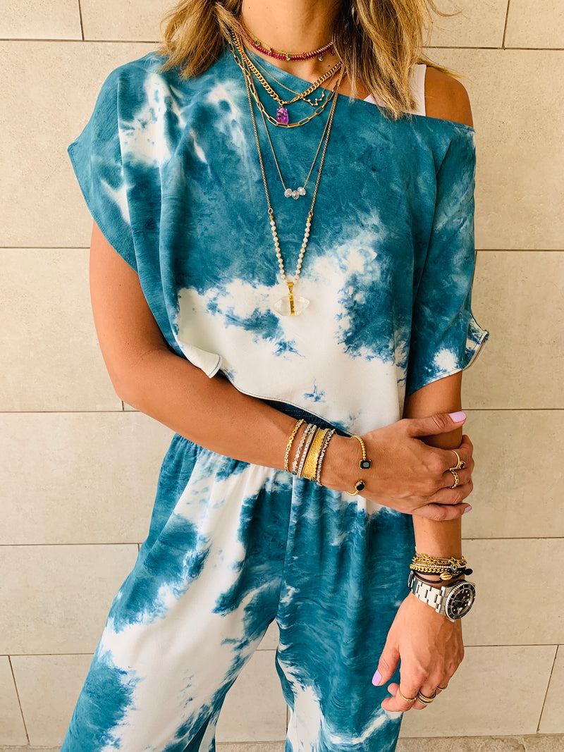 3 Piece Blue Tie Dye Set