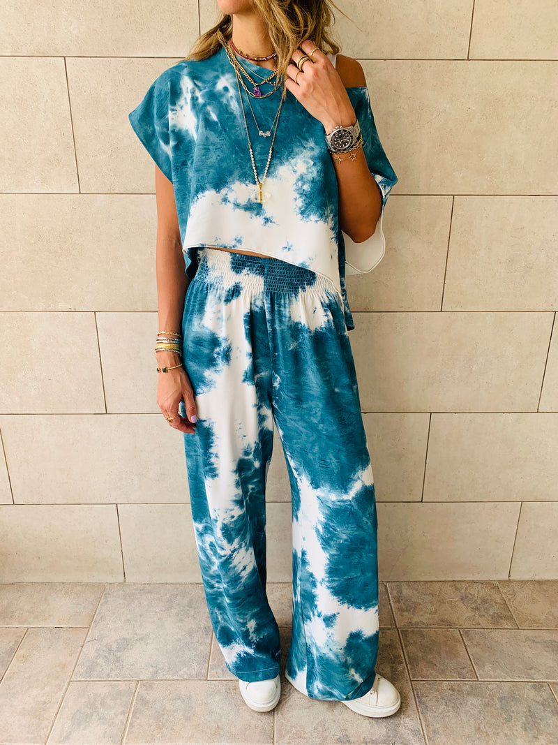 3 Piece Blue Tie Dye Set