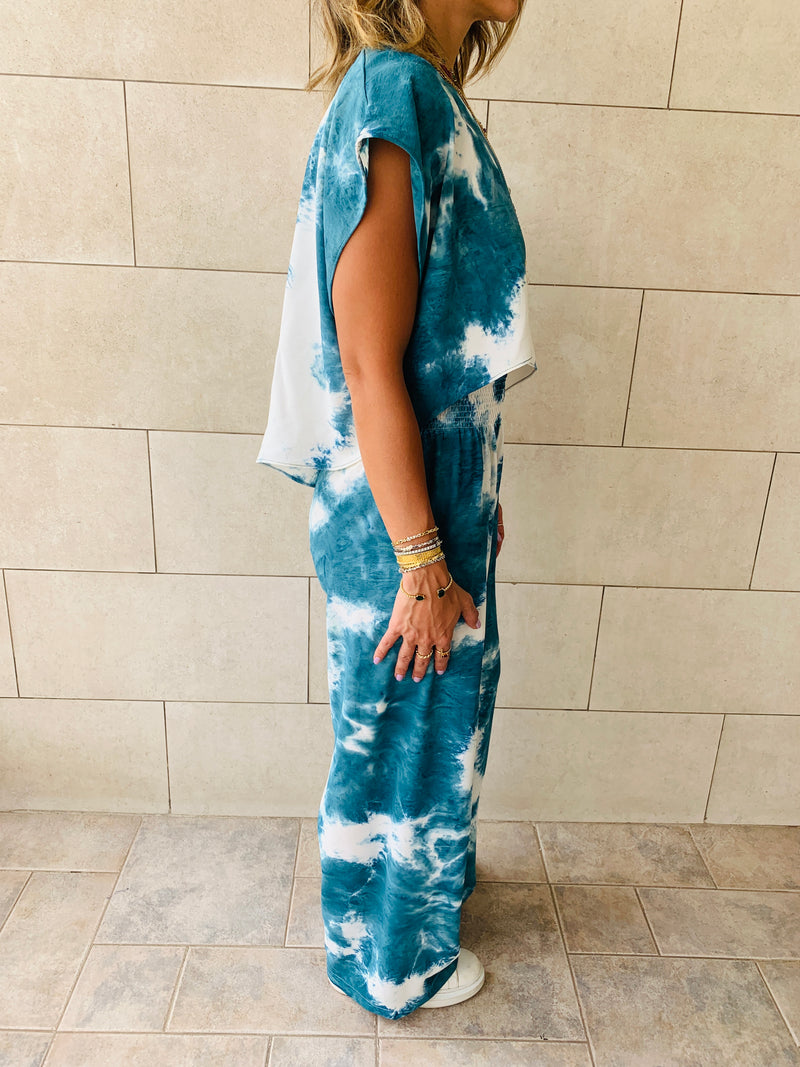 3 Piece Blue Tie Dye Set