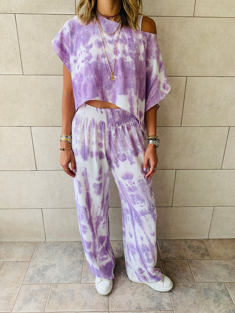 3 Piece Lilac Tie Dye Set