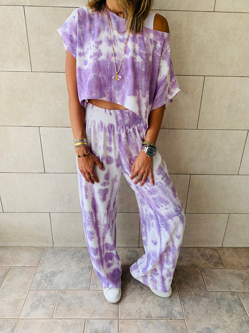 3 Piece Lilac Tie Dye Set