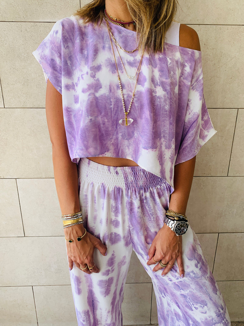 3 Piece Lilac Tie Dye Set