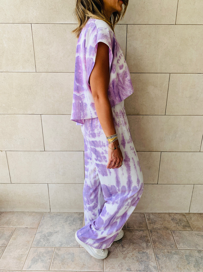 3 Piece Lilac Tie Dye Set