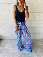 Blue Chiffon Pants