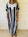 Embellished Monochrome Kaftan