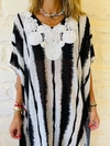 Embellished Monochrome Kaftan