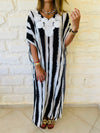 Embellished Monochrome Kaftan