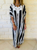 Embellished Monochrome Kaftan