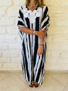 Embellished Monochrome Kaftan