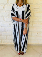 Embellished Monochrome Kaftan
