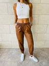 Copper Leather Jogger