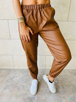 Copper Leather Jogger