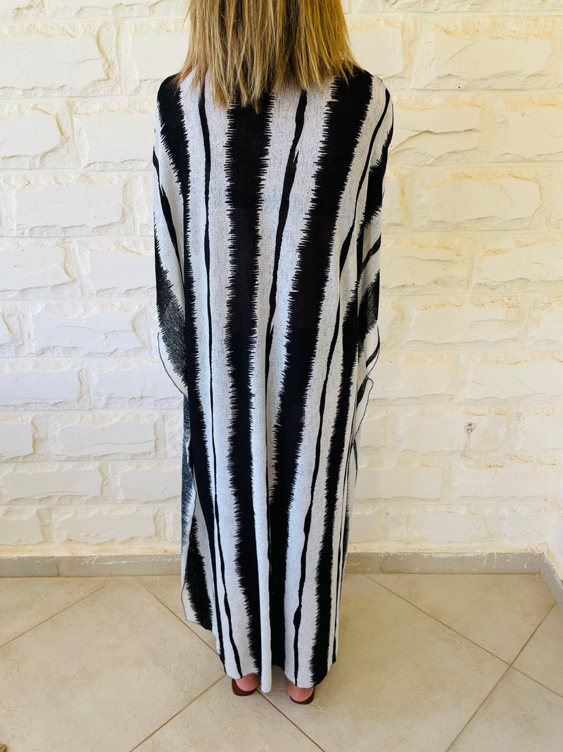 Embellished Monochrome Kaftan