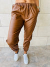 Copper Leather Jogger