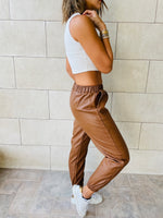 Copper Leather Jogger