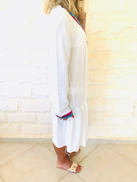 White Ree Embellished Dress