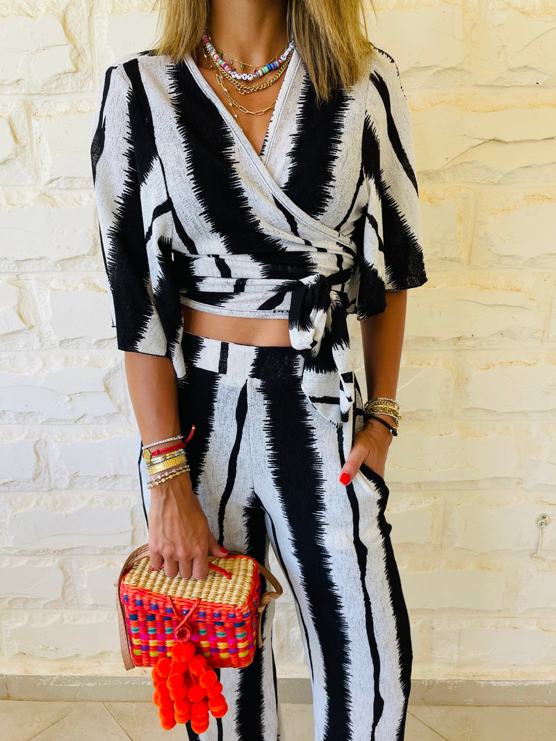 Wrap Monochrome Top