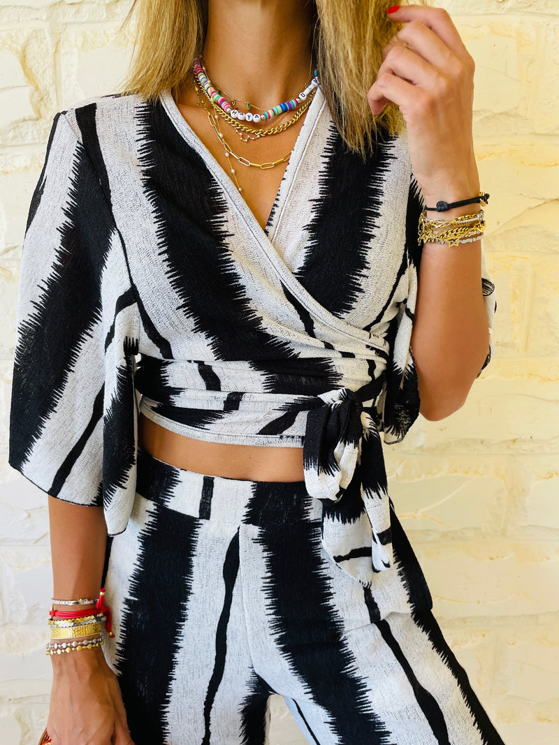Wrap Monochrome Top