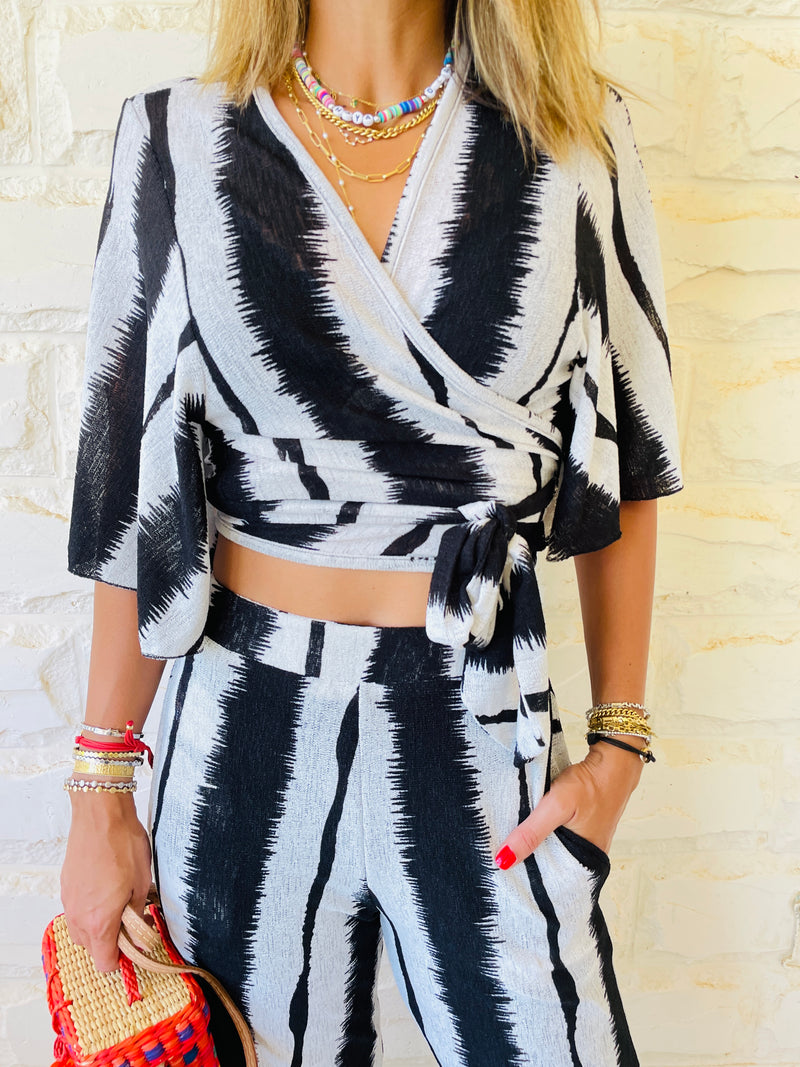 Wrap Monochrome Top