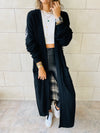 Black Plaid Back Cardigan