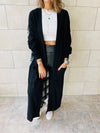 Black Plaid Back Cardigan