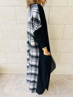 Black Plaid Back Cardigan
