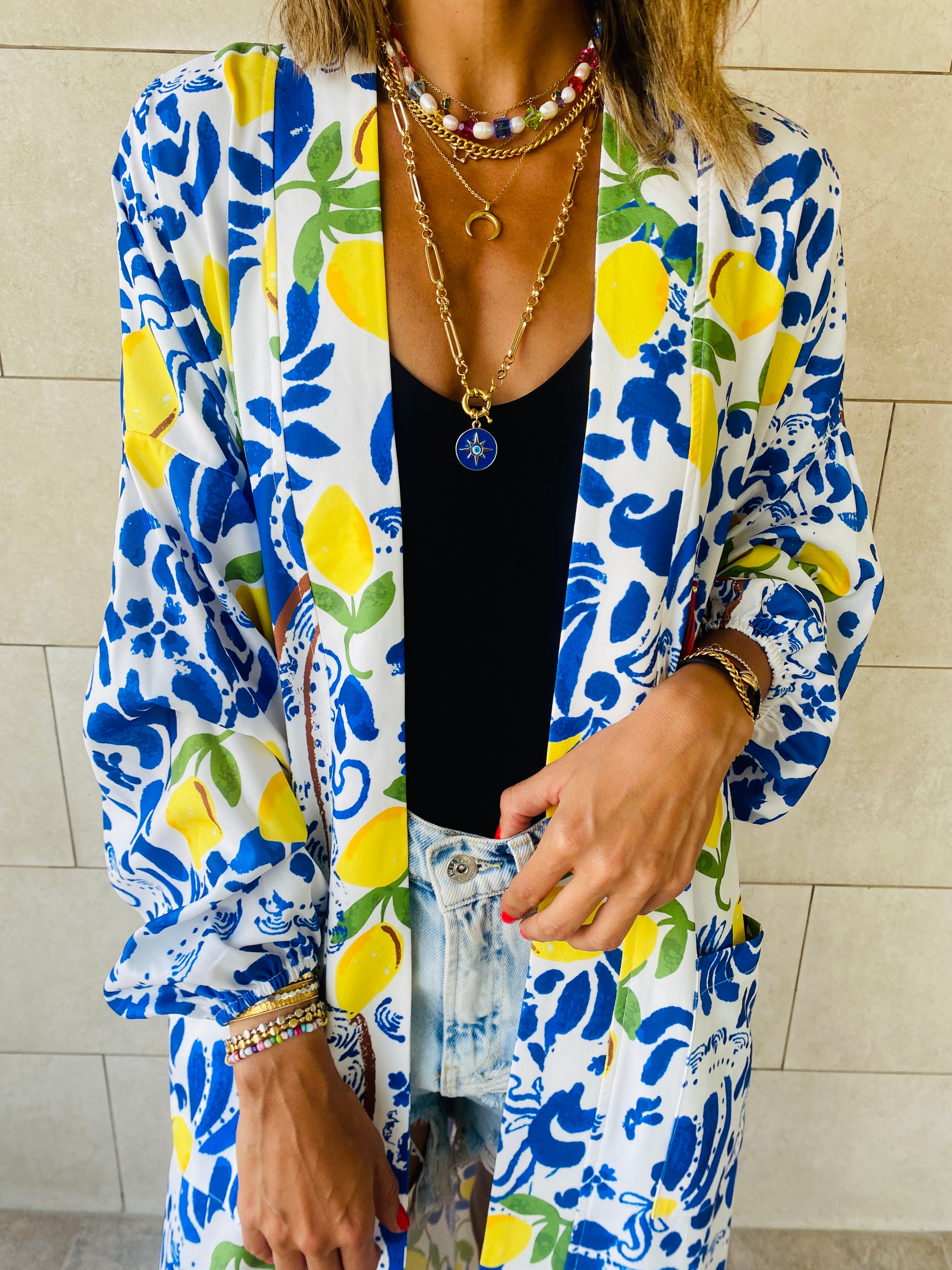 Lime Open Beach Kimono