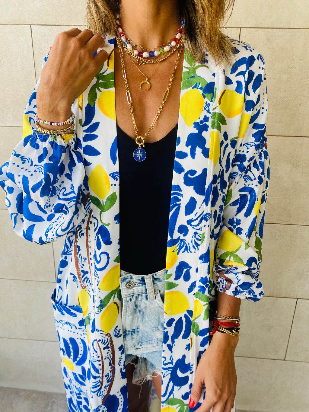 Lime Open Beach Kimono