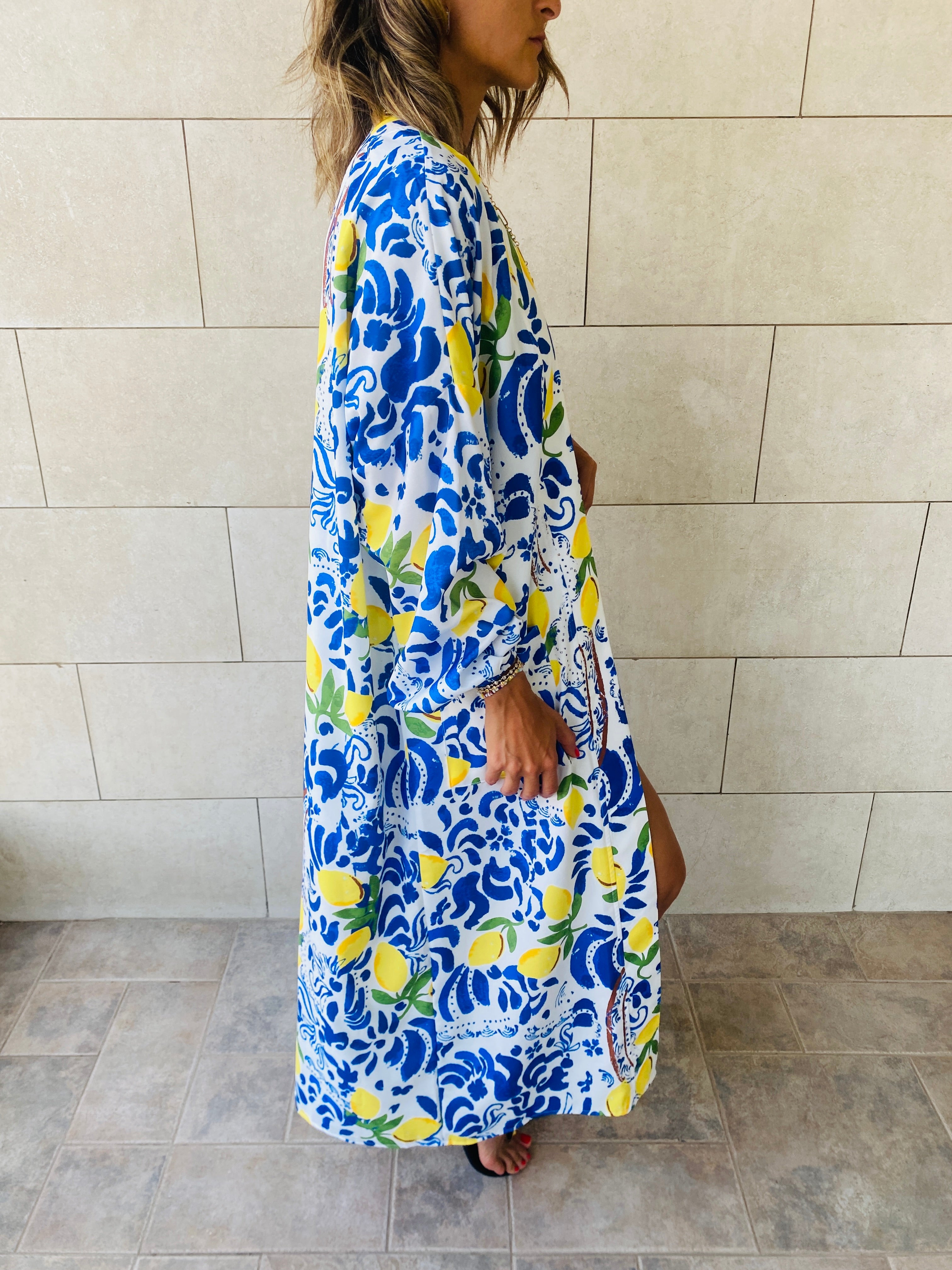 Lime Open Beach Kimono