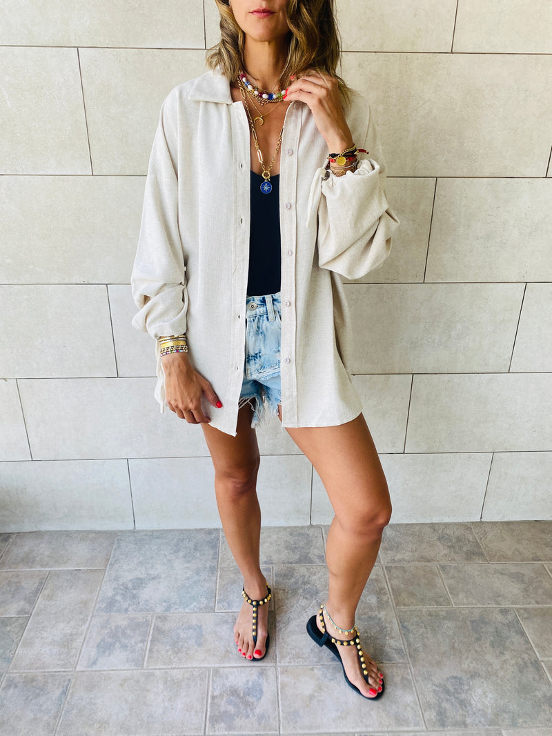 Beige Linen Shirt