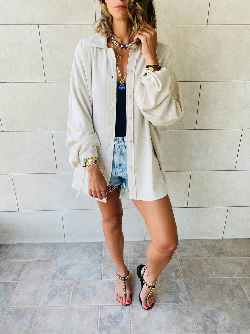 Beige Linen Shirt