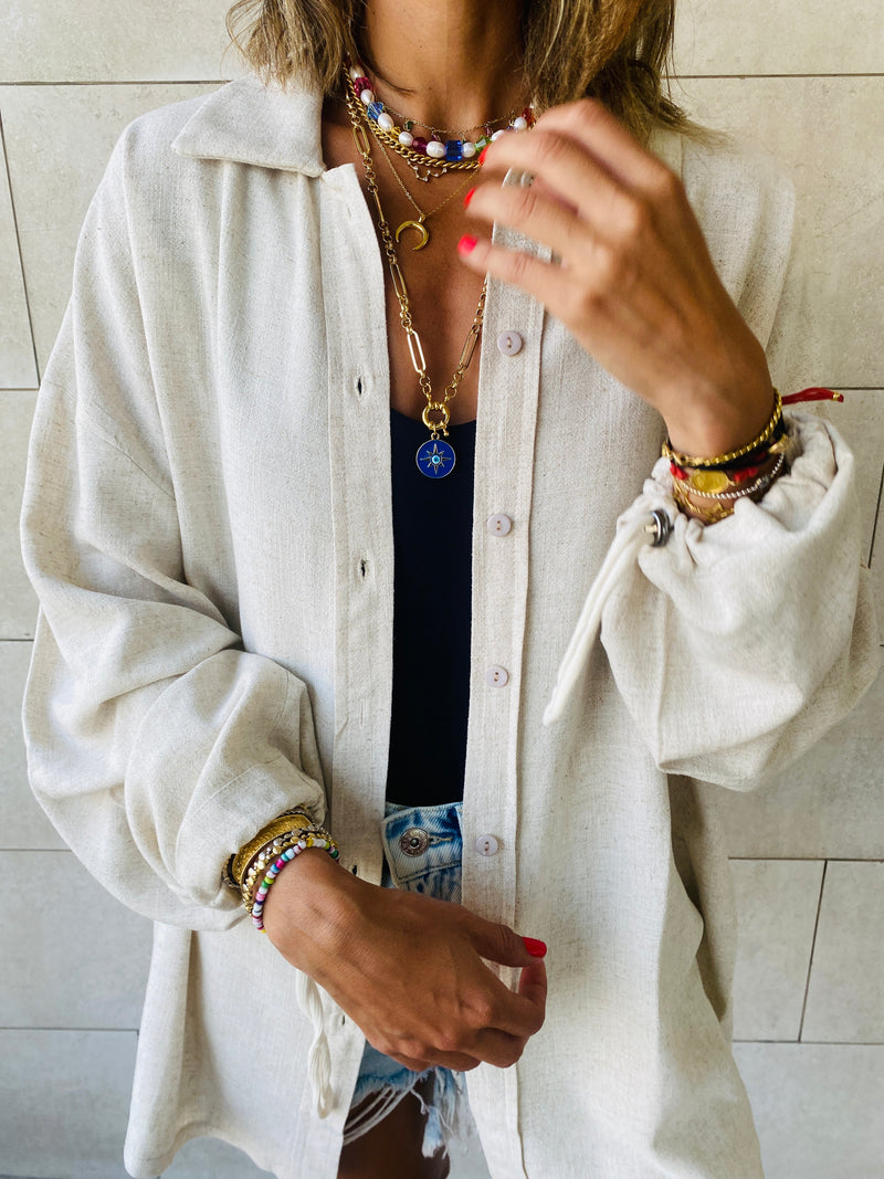 Beige Linen Shirt