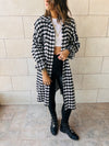 Houndstooth Longline Overshirt